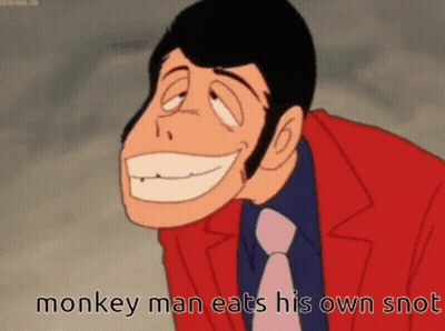 Monkey Man Eating Snot GIF
