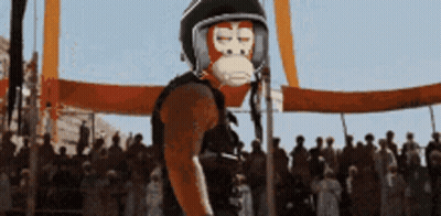 Monkey Mask Man Helmet 68 Crowd GIF