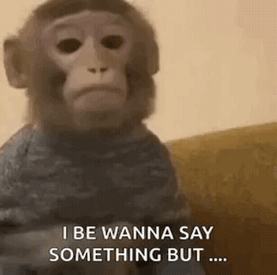 Monkey On Couch Saying I Be Wanna Say Something But GIF