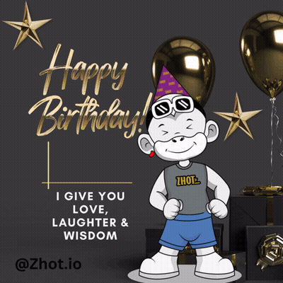 Monkey Party Hat I Give You Love Laughter & Wisdom GIF