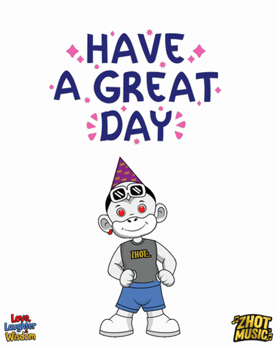 Monkey Party Hat Sunglasses Have A Great Day GIF