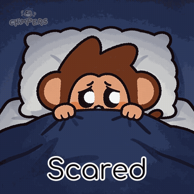 Monkey Peeking Under Blanket Scared GIF