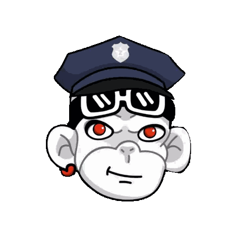 Monkey Police Officer With Sunglasses And Hat Sticker