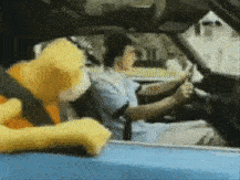Monkey Puppet Head Bang Car GIF