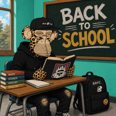 Monkey Reading Book In Front Of Blackboard Saying Back To School GIF