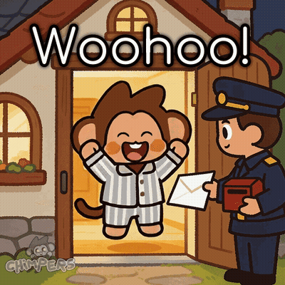 Monkey Receiving Envelope From Postman GIF