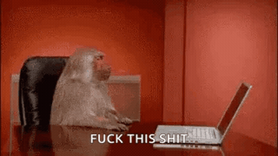Monkey Saying Fuck This Shit At Desk GIF