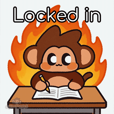 Monkey Sitting At Desk With Locked In GIF