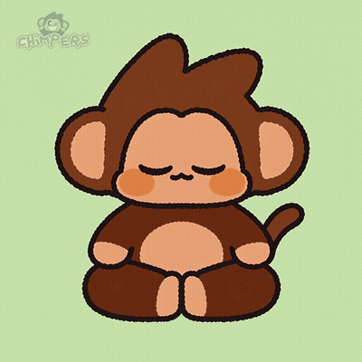 Monkey Sitting In Lotus Position GIF