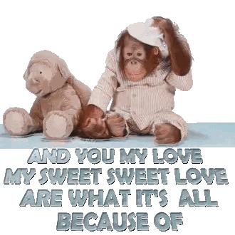 Monkey Sitting Next To Teddy Bear Sticker