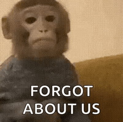 Monkey Sitting On Couch With Forgot About Us GIF