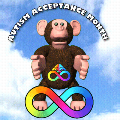 Monkey Sitting On Infinity Symbol GIF
