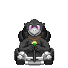 Monkey Sitting On Scooter Pixel Art Sticker
