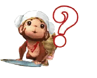 Monkey Sitting On Surfboard With Question Mark Sticker
