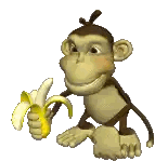 Monkey Smiling Holding Banana Sticker