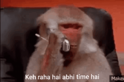 Monkey Smoking And Talking On Cell Phone GIF