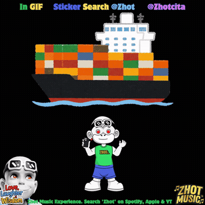 Monkey Standing In Front Of Ship @Zhot GIF