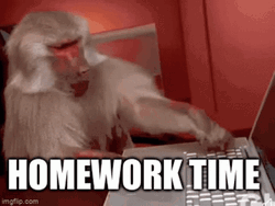 Monkey Tapping Laptop Homework Time GIF