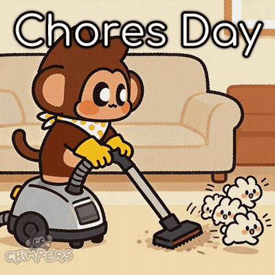Monkey Using Vacuum Cleaner Chores Day GIF