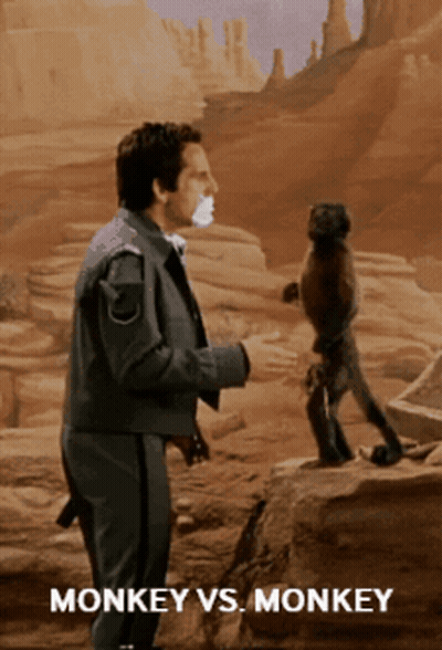 Monkey Vs Monkey Movie Poster Man And Monkey GIF