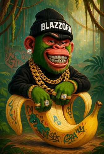 Monkey Wearing Beanie That Says Blazzard GIF