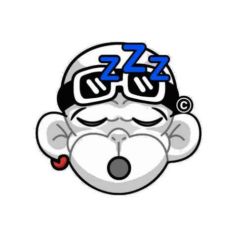 Monkey Wearing Glasses And Zzz Hat Sticker