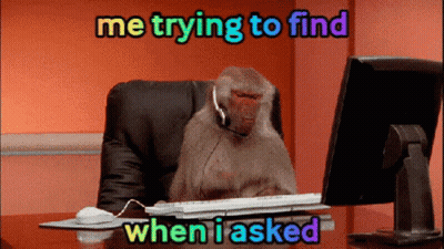 Monkey Wearing Headphones At Computer Saying Me Trying To Find GIF