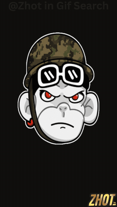 Monkey Wearing Helmet and Goggles with @zhot
