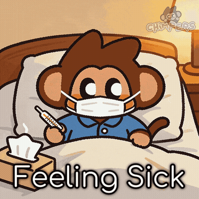 Monkey Wearing Mask Lying In Bed GIF