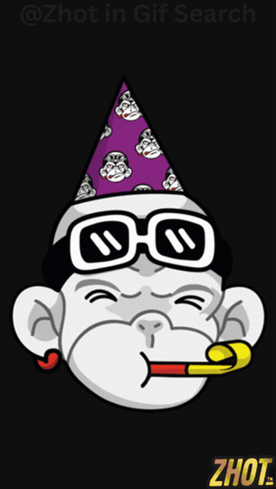 Monkey Wearing Party Hat