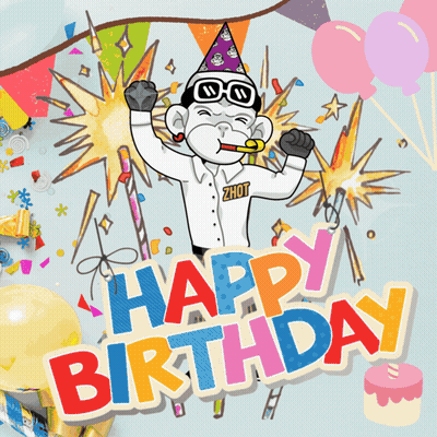 Monkey Wearing Party Hat Saying Happy Birthday GIF
