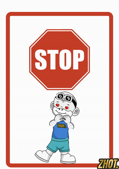 Monkey Wearing Sunglasses And Zhot Shirt At Stop Sign GIF