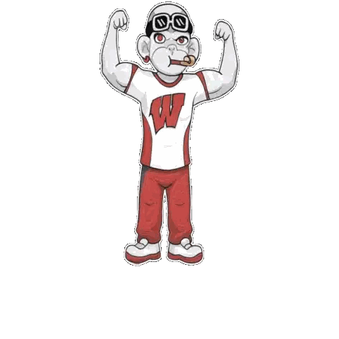 Monkey Wearing W Shirt Sticker