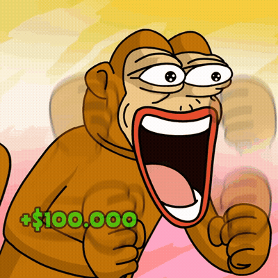 Monkey With $100,000 Sticker GIF