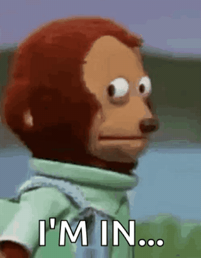 Monkey With Big Eyes Standing In Water Saying I M In GIF