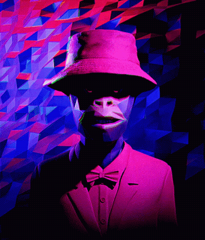 Monkey With Hat And Bow Tie GIF