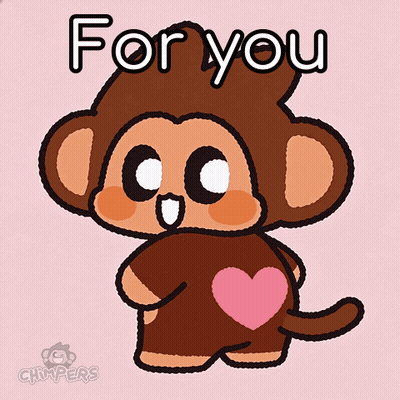 Monkey With Heart Saying For You GIF