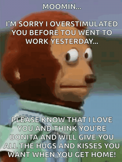 Monkey With Moomin Caption GIF