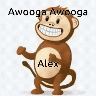 Monkey With Name Alex On Belly GIF