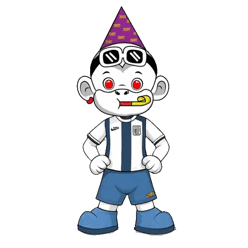 Monkey With Party Hat 2001 Sticker