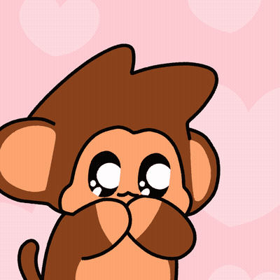 Monkey With Pink Heart In Mouth GIF