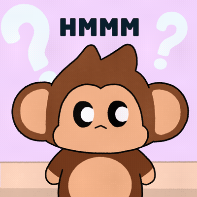 Monkey With Question Mark Saying Hmmm GIF