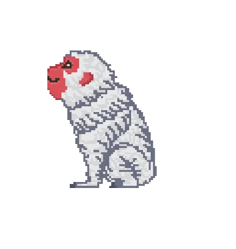 Monkey With Red Spots Face Pixel Art Sticker