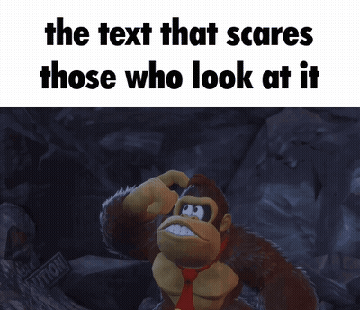 Monkey With Scary Text Below GIF