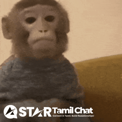 Monkey With Star Tamil Chat Text GIF