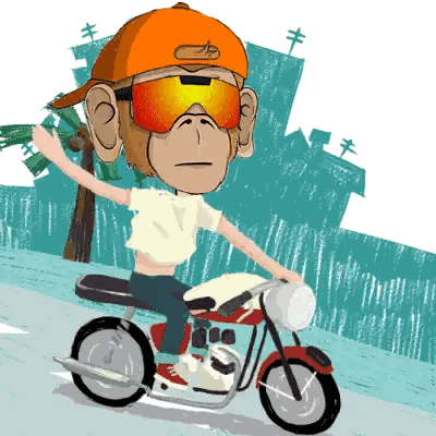 Monkey With Sunglasses And Orange Hat Sticker