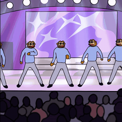 Monkeys Dancing On Stage GIF