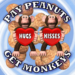 Monkeys Kiss And Hug Graphic Art GIF