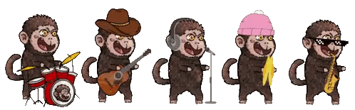 Monkeys Playing Instruments Sticker