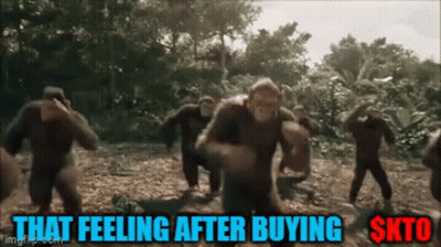 Monkeys Running In Woods That Feeling After Buying $Kto GIF